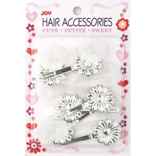 Joy Daisy Barrette 12ct Asst Silver