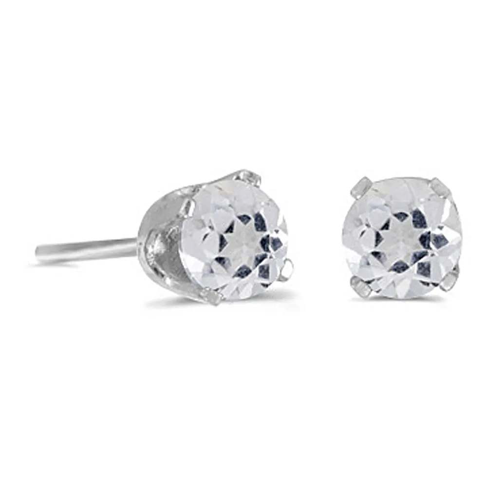 KATARINA Prong Set 4 MM Natural Gemstone Earring Studs