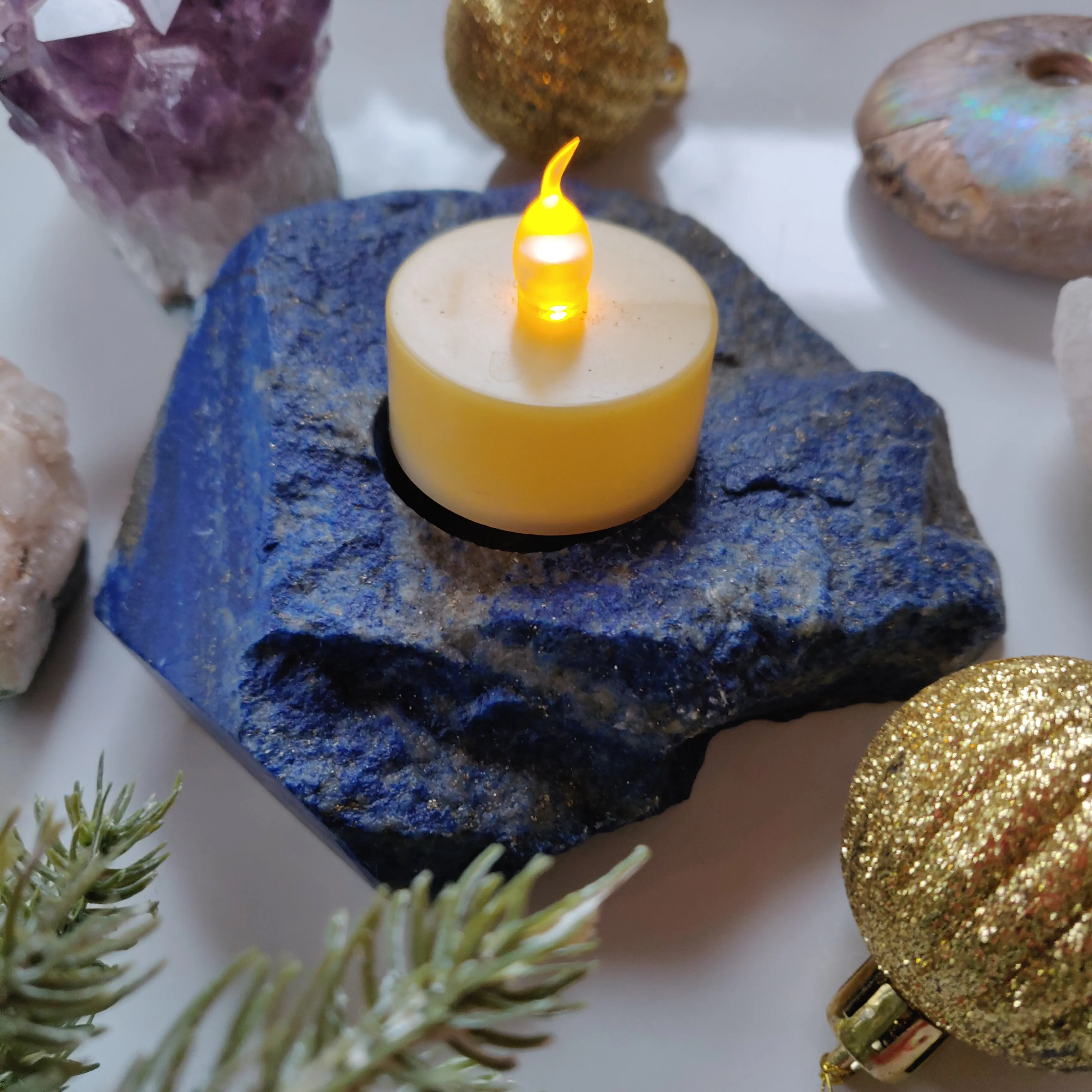 Lapis Candle Holder (#2)