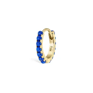 Lapis Eternity Hoop Earring by Maria Tash in Yellow Gold