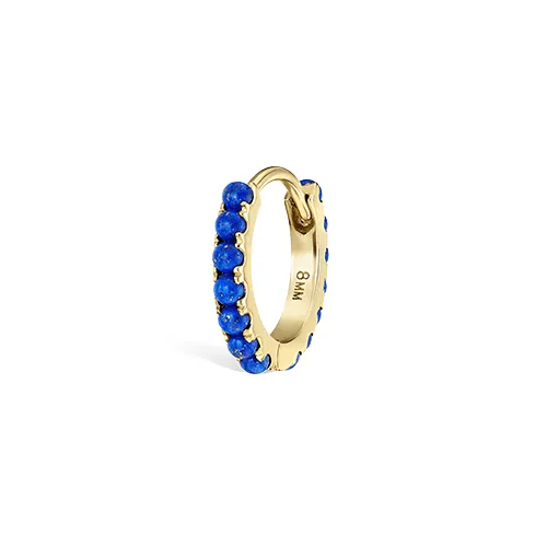 Lapis Eternity Hoop Earring by Maria Tash in Yellow Gold