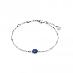 Lapis Healing Stone Bobble Silver Bracelet HBR1004_SLV