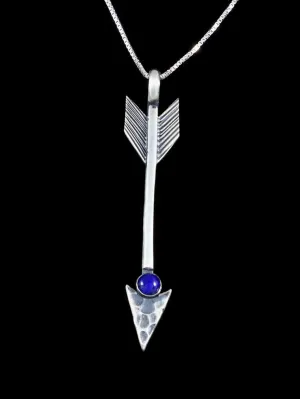 Lapis Santo Domingo Arrow Sterling Silver Pendant