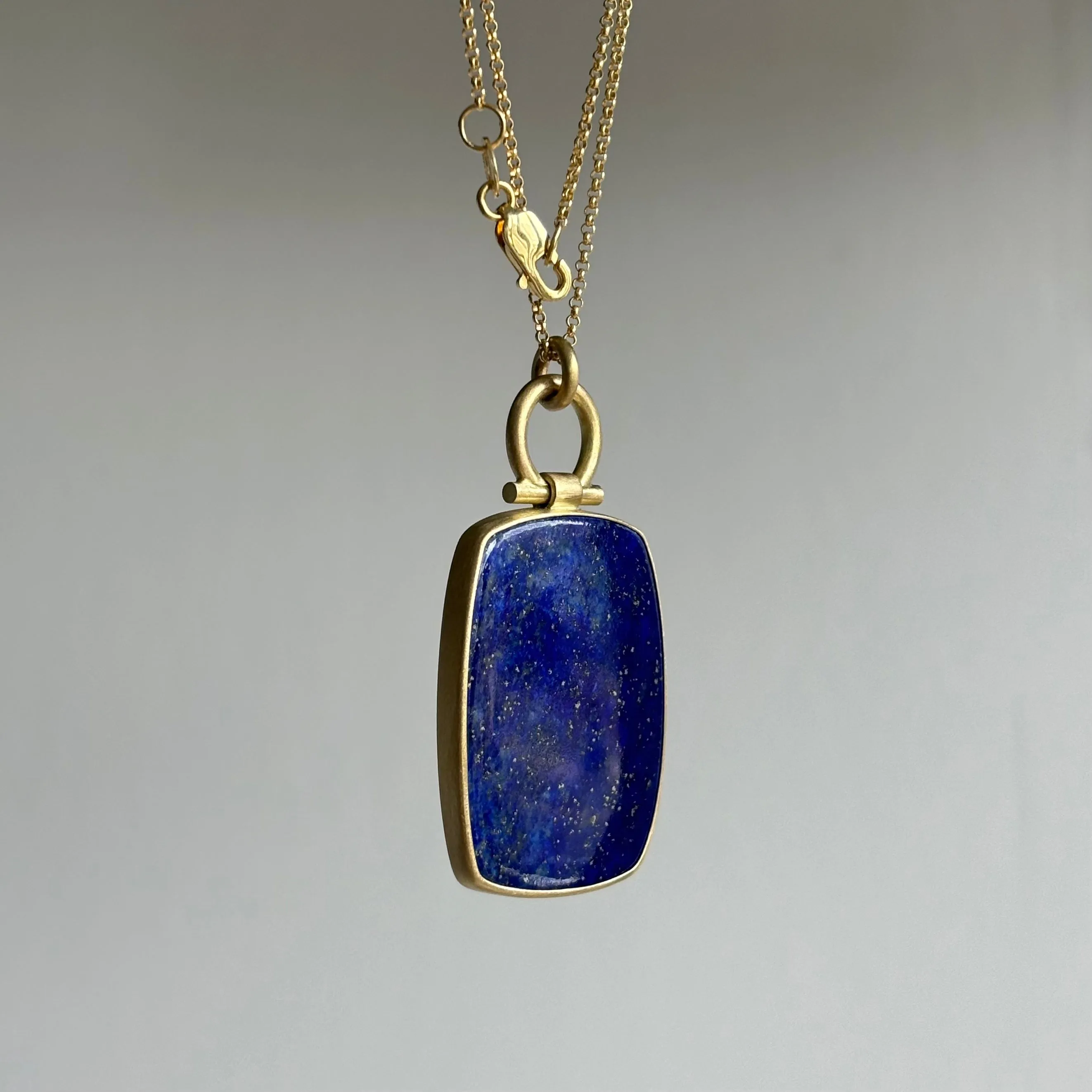 Large Rounded Rectangle Lapis Pendant