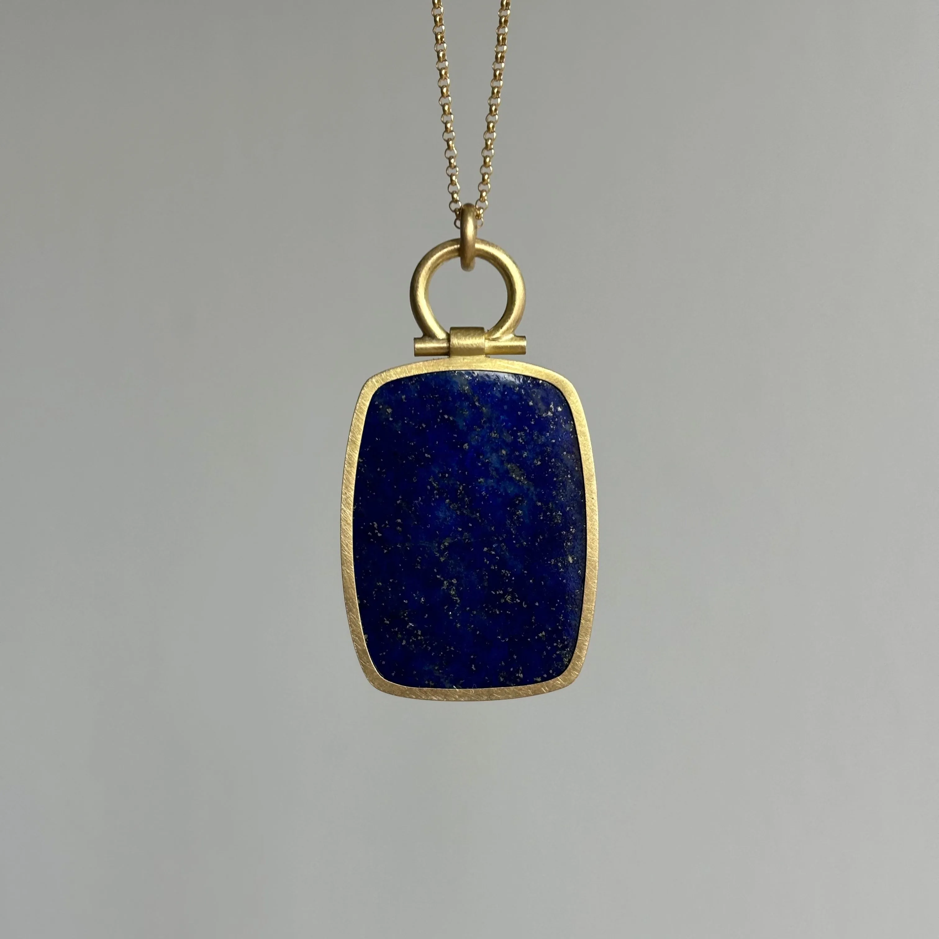 Large Rounded Rectangle Lapis Pendant