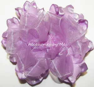 Lavender Organza Ruffle Hair Bow