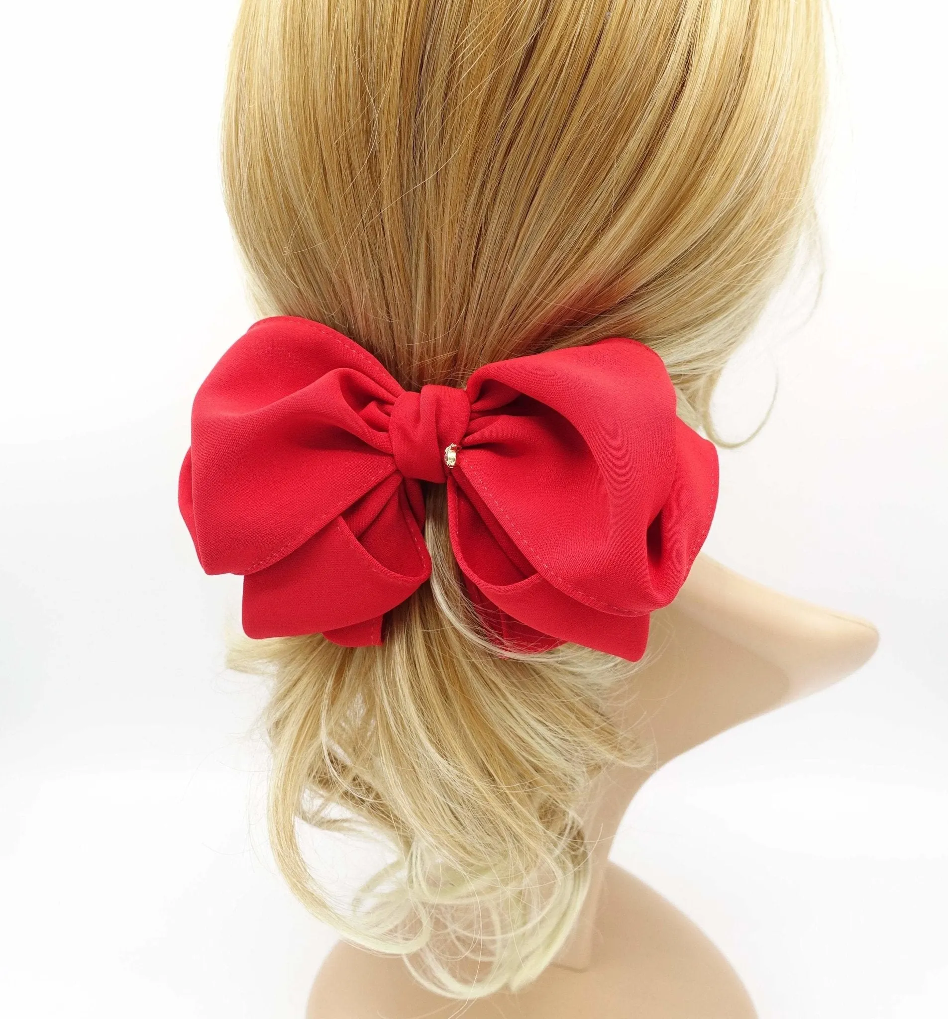 layered volume hair bow pretty women hair barrette