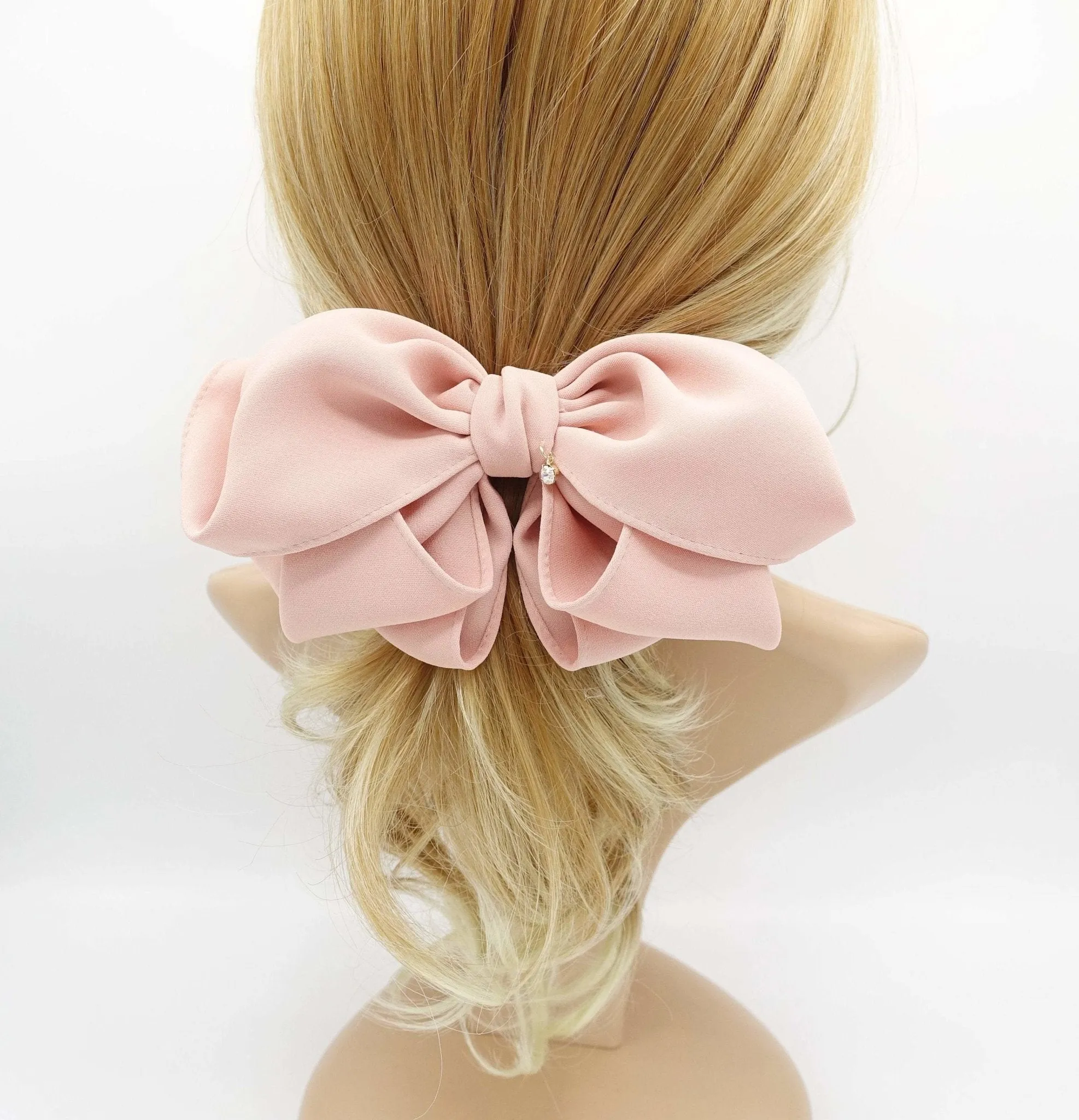 layered volume hair bow pretty women hair barrette