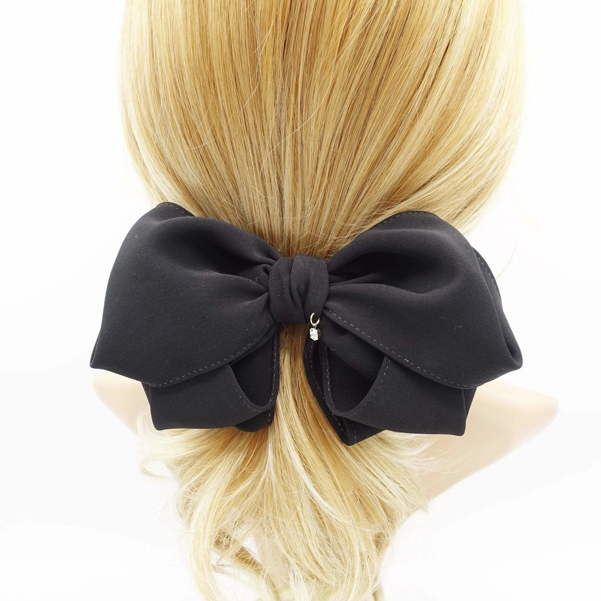 layered volume hair bow pretty women hair barrette