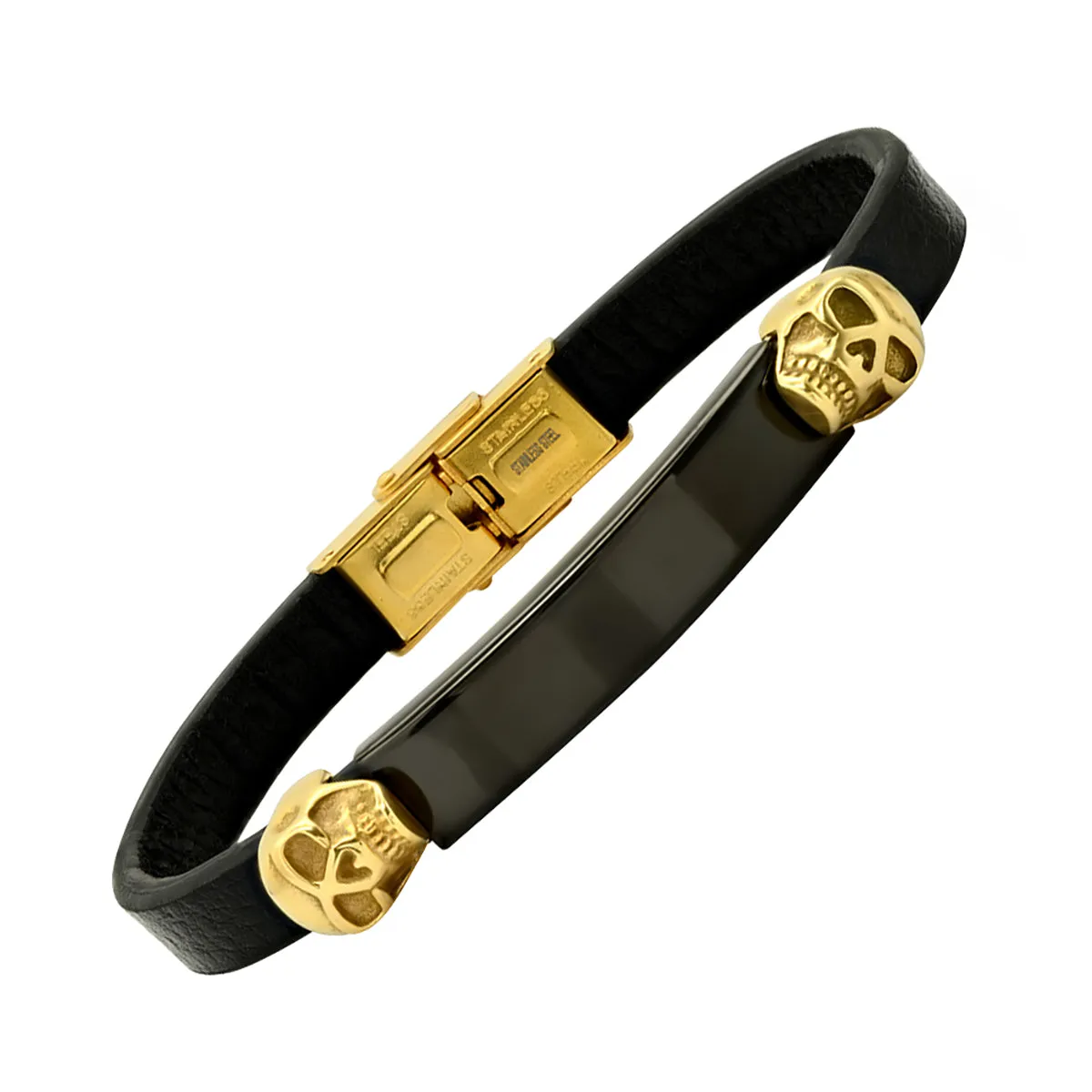 Leather Bracelet with Skull