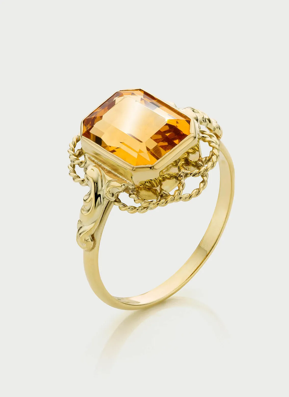 Leonis citrine ring 14k gold