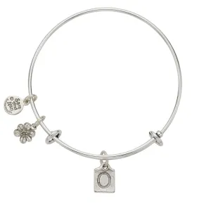 Letter O Charm Bangle Bracelet