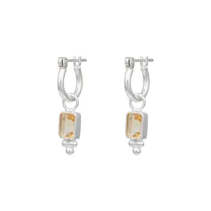 Lia Citrine Silver Hoops