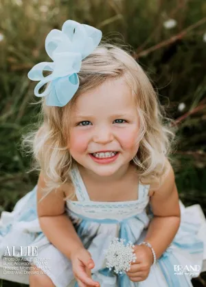 Light Blue Organza Hair Bow