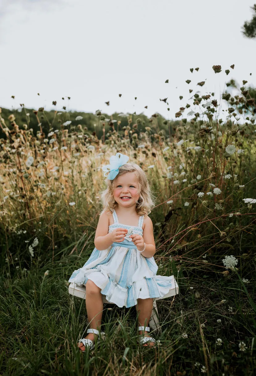 Light Blue Organza Hair Bow