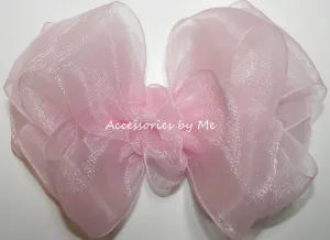 Light Pink Organza Hair Bow