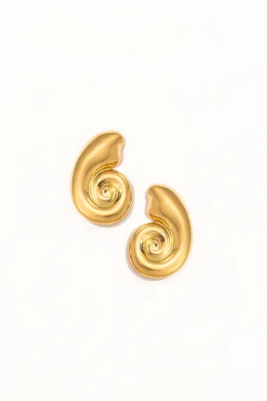 Marine Muse Gold Stud Earrings