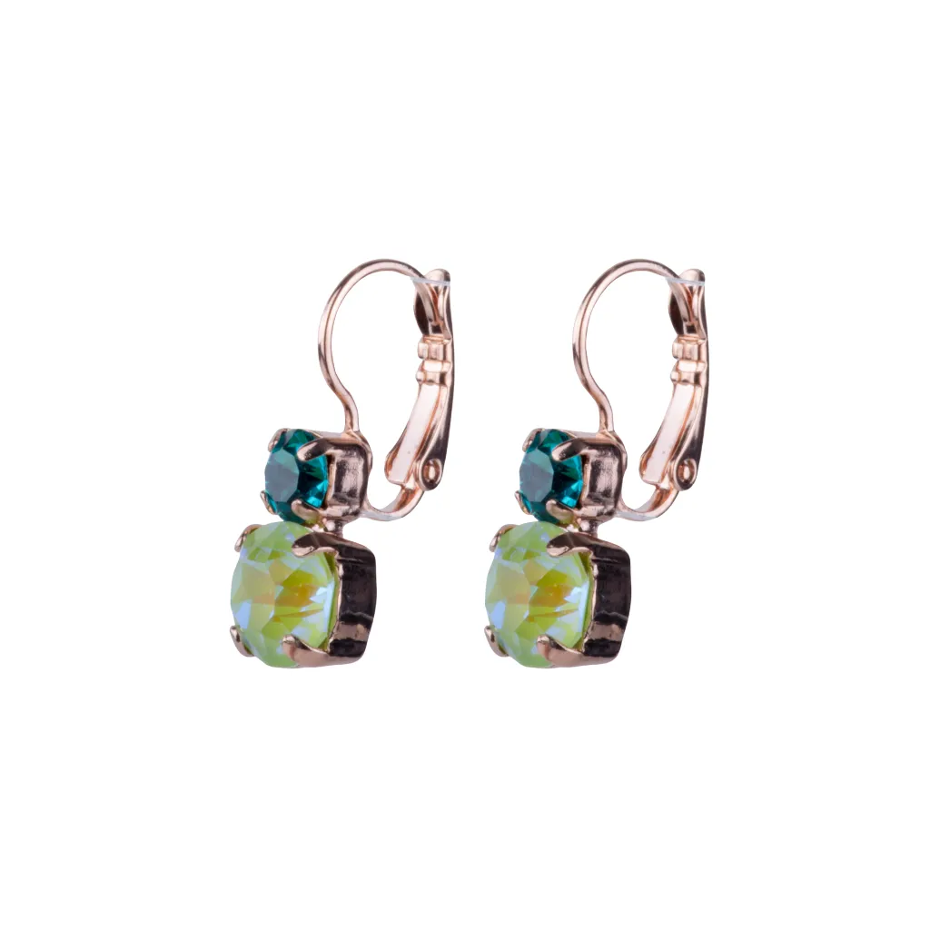 Medium Double Stone Leverback Earrings "Ivy Villa" *Custom*