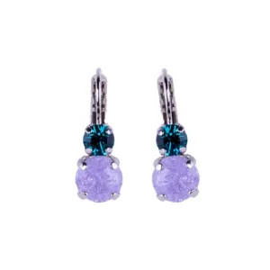 Medium Double Stone Leverback Earrings- "Violet" *Custom*