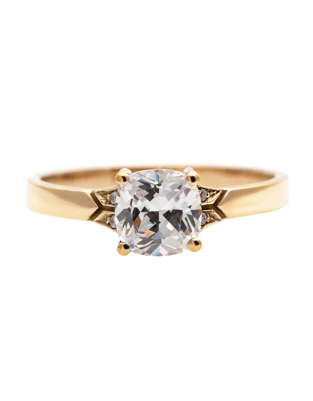 Merlin Engagement Ring with a Natural Cushion Cut Diamond