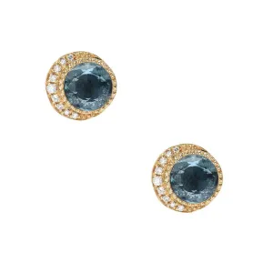 Moon Phase London Blue Topaz Post Earrings