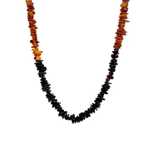 Multi-Color Amber Chip Rainbow Necklace