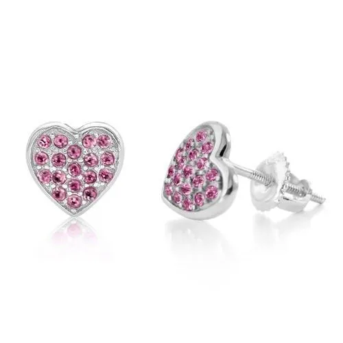 Multi Colored Heart Screwback Earring for Girls