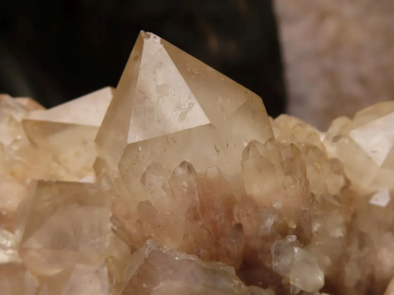 Natural Cascading White Phantom Smokey Quartz Clusters x 6 From Luena, Congo