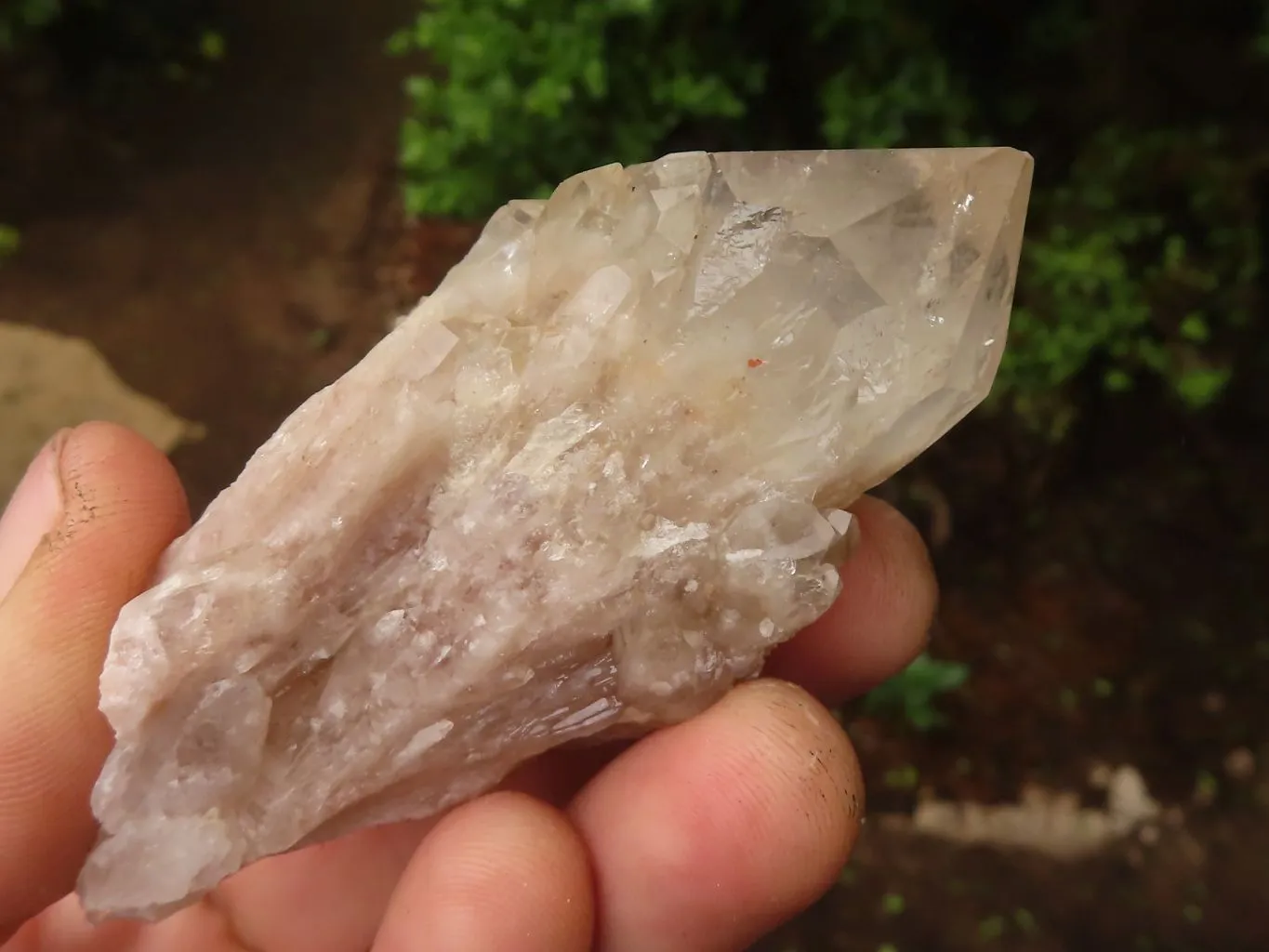 Natural Cascading White Phantom Smokey Quartz Clusters x 6 From Luena, Congo