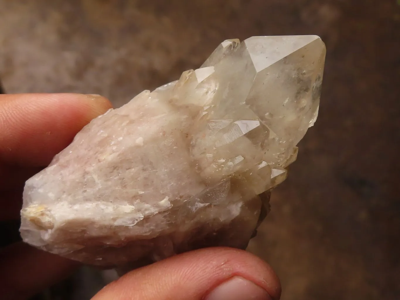 Natural Cascading White Phantom Smokey Quartz Clusters x 6 From Luena, Congo