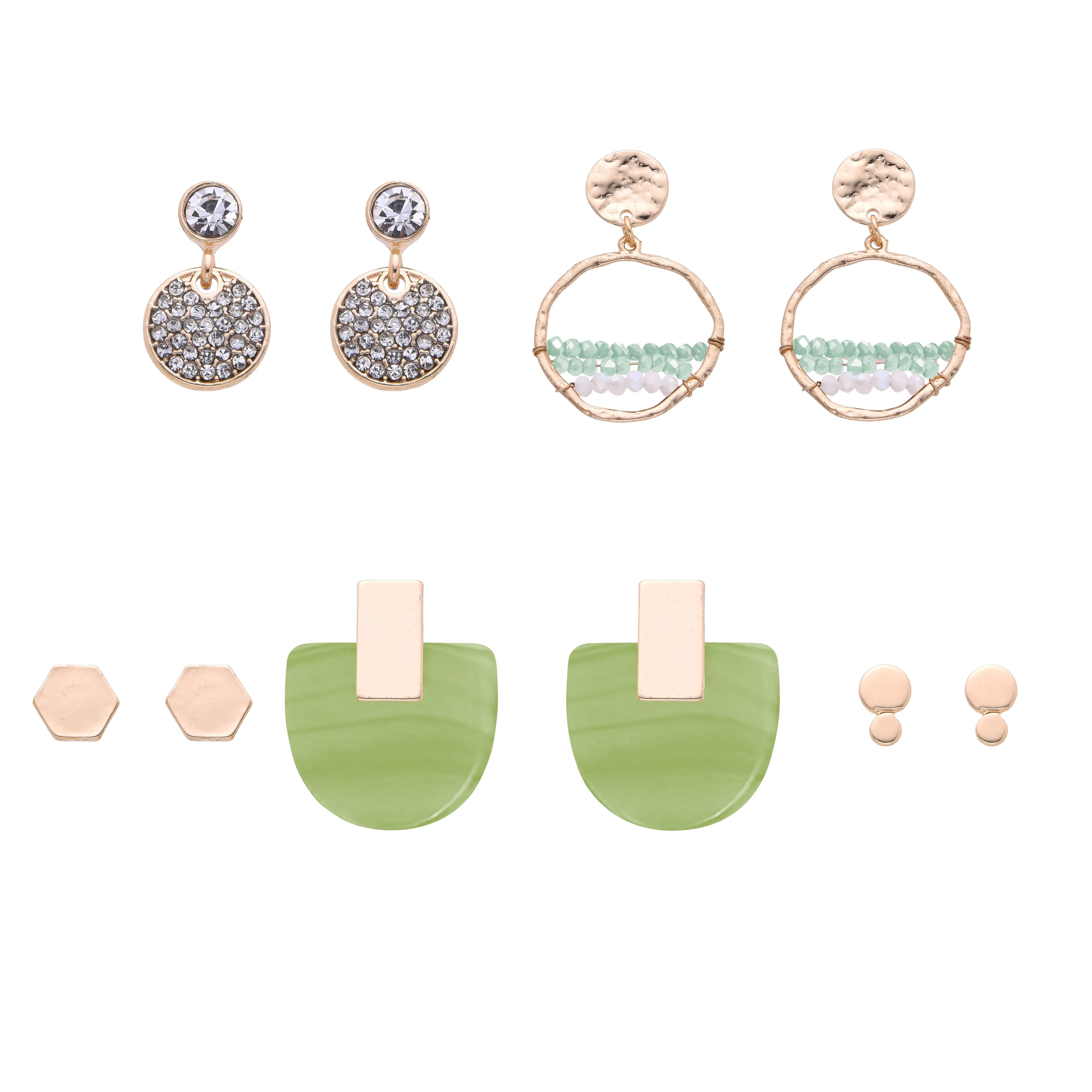 Natural Stone Drop Earring Set