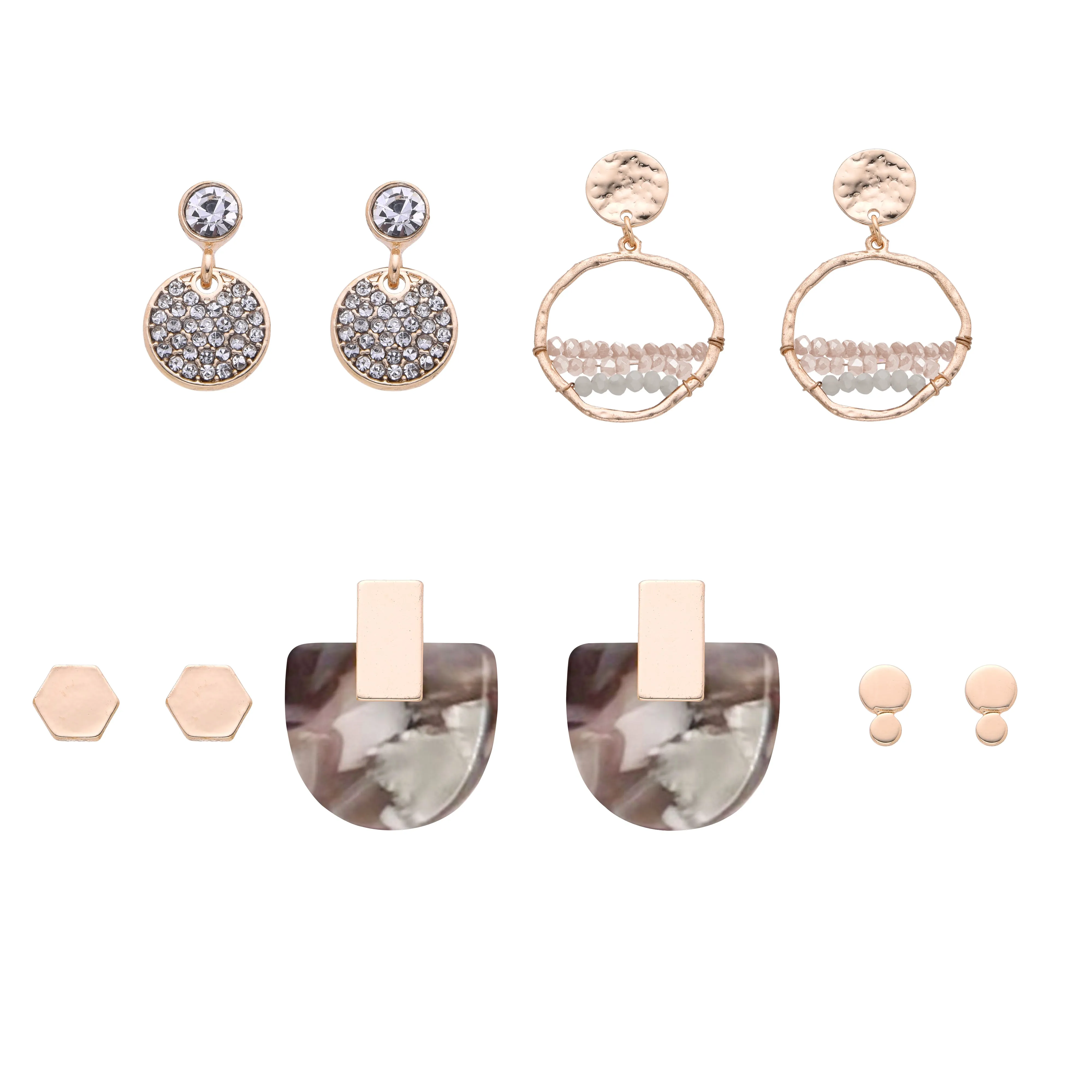 Natural Stone Drop Earring Set