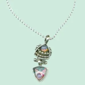 Necklace Sterling silver Pearls Murano Pendant  Graphic design in pendant Bluenoemi Jewelry