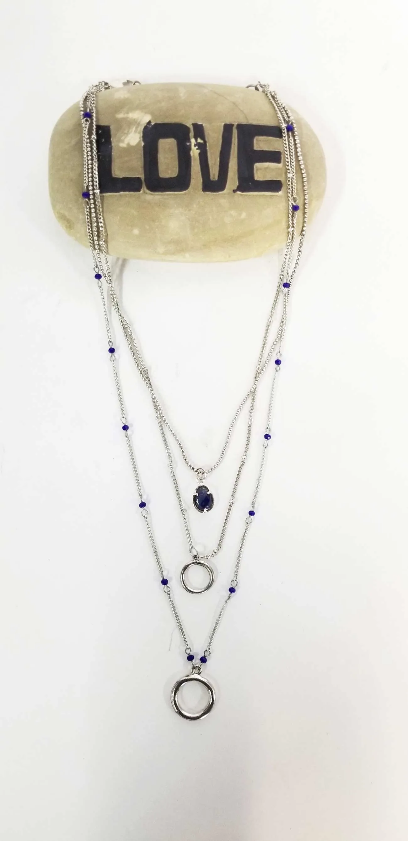 Necklace Three Layer Lapis