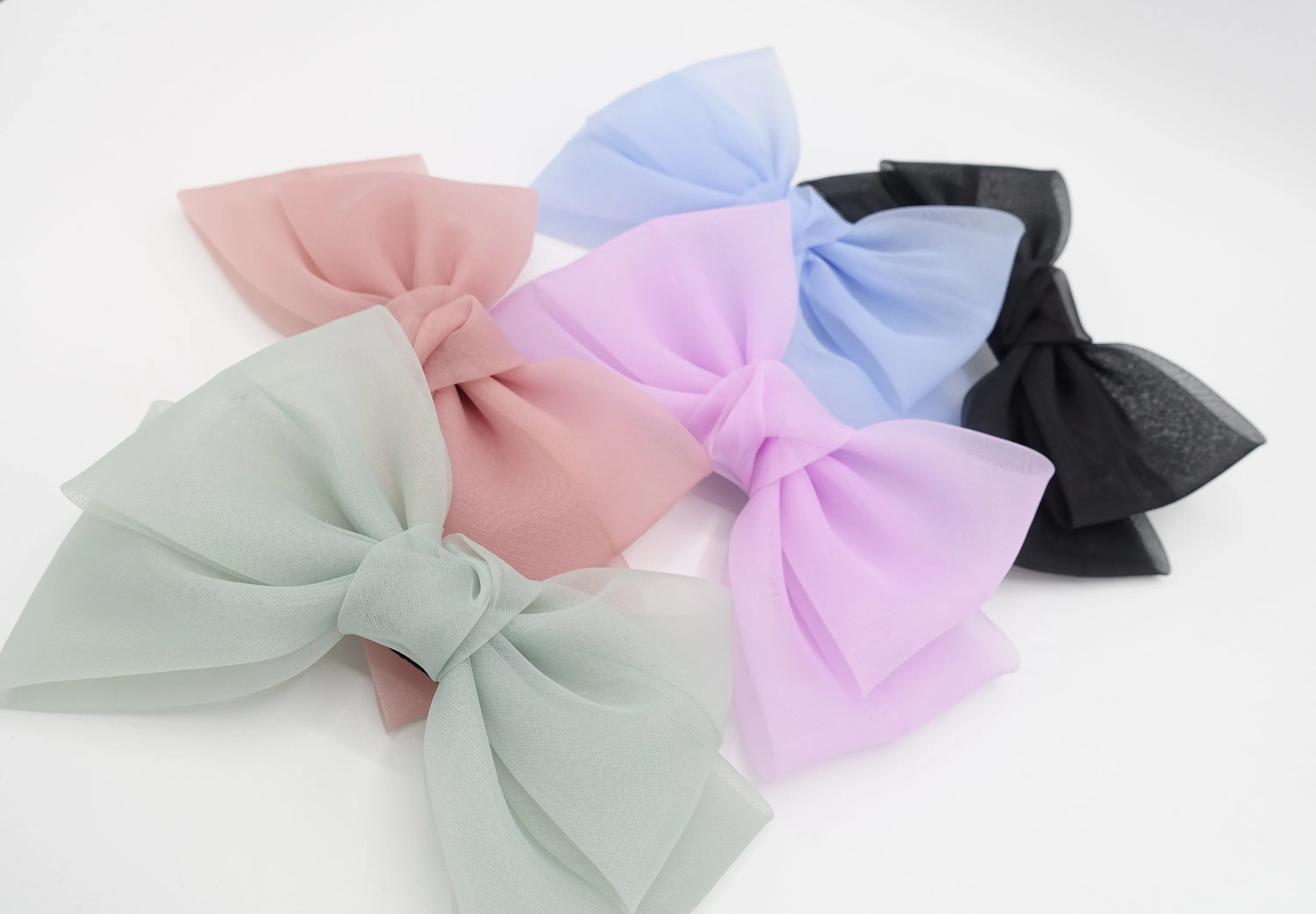 organza hair bow normal size hair accessory for women