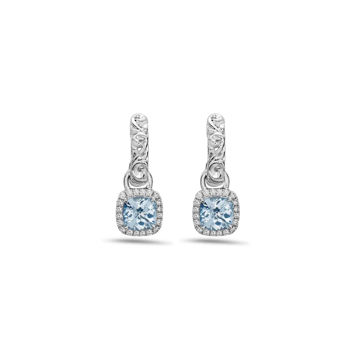 Pastel Diamond Ivy Cushion Drop Earring