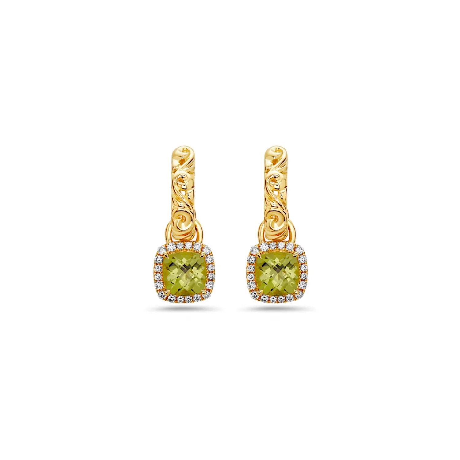 Pastel Diamond Ivy Cushion Drop Earring