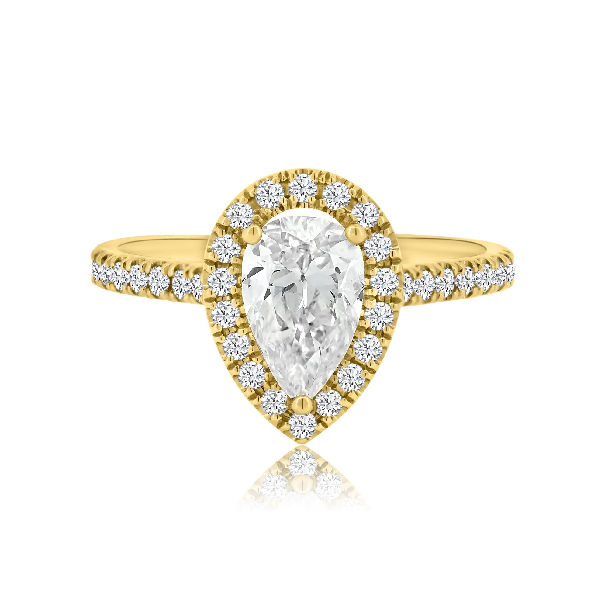 Pear Shape Halo Diamond Ring