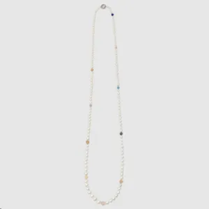 Pearl themed Gemstone lace Collier - 90cm