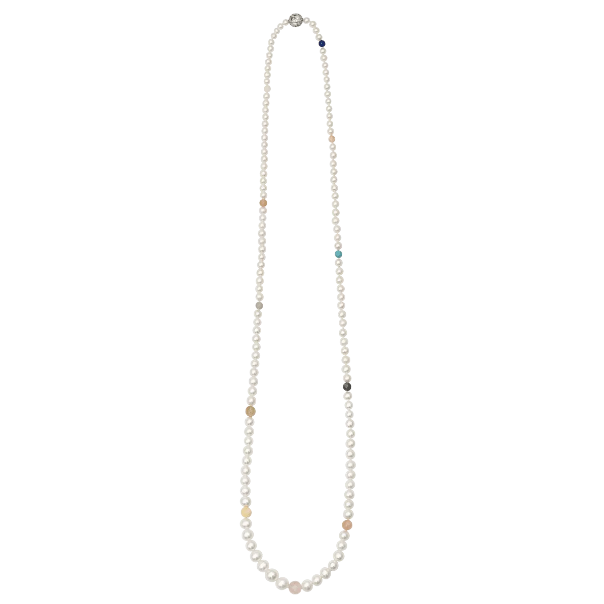 Pearl themed Gemstone lace Collier - 90cm