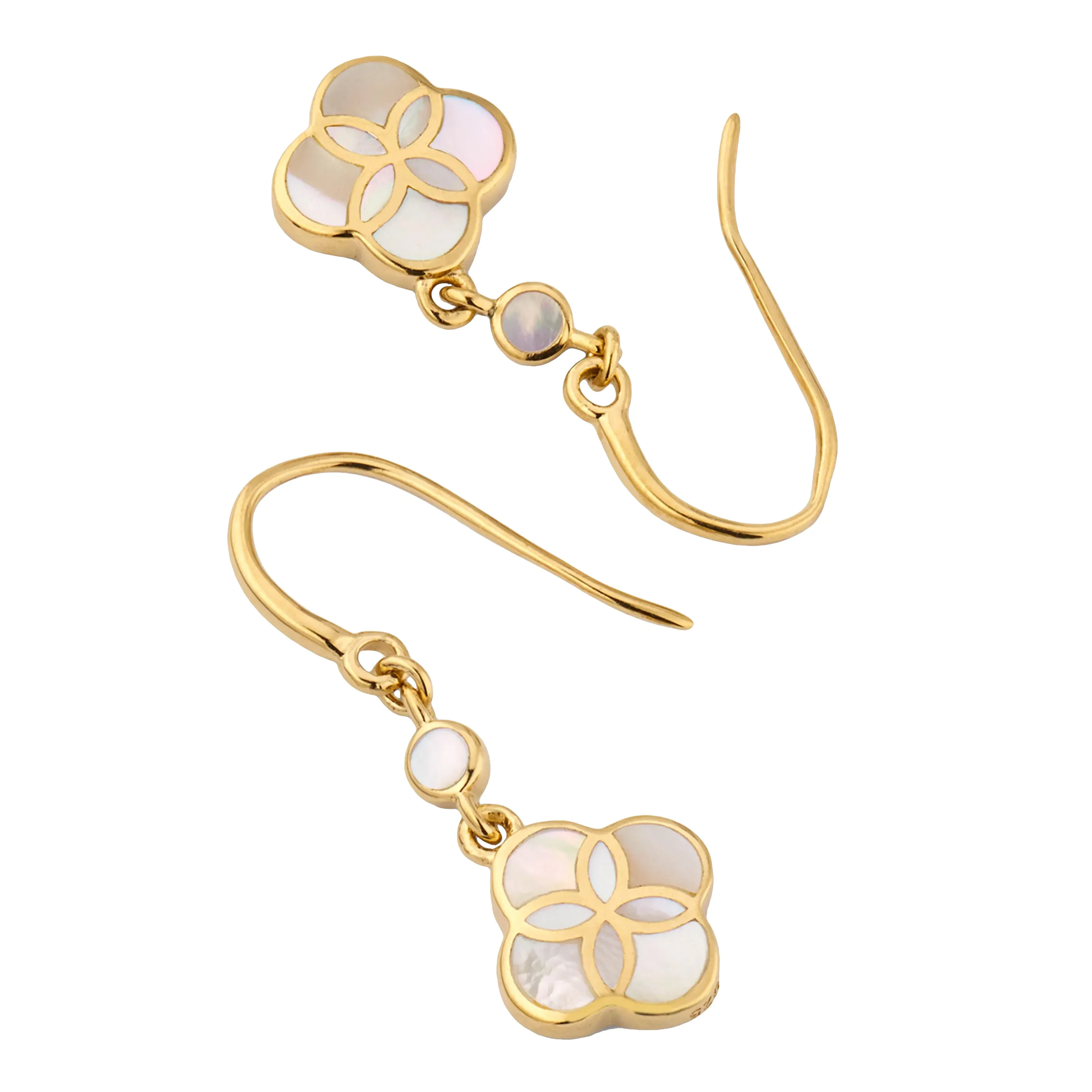 Petal Gemstone Sterling Drop Earrings 18K Gold Vermeil