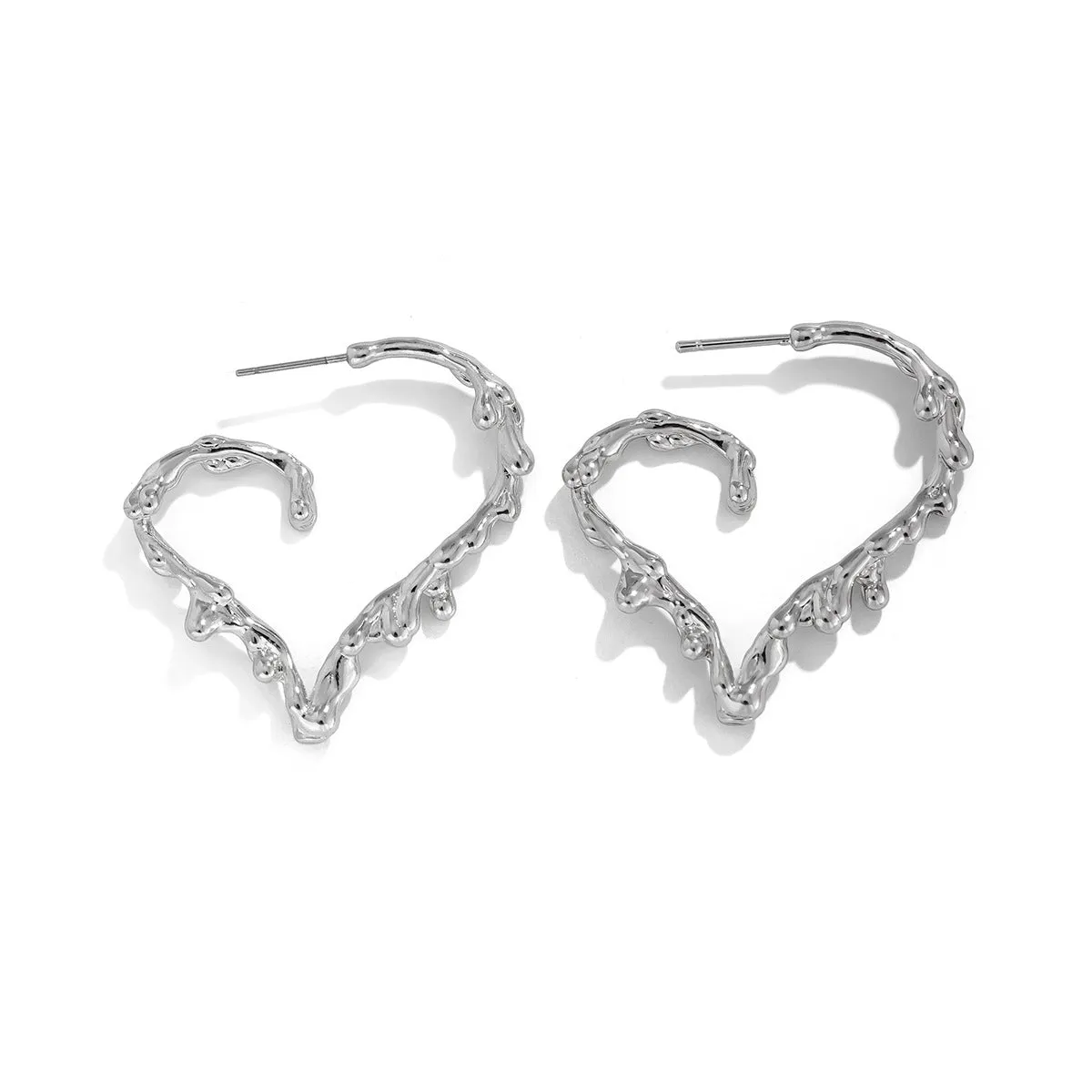 Pre Order: Creative Lava Geometric Heart-Shaped Asymmetrical Earrings