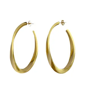 Pre Order:  Exaggerated Oval Gold Plated Earrings