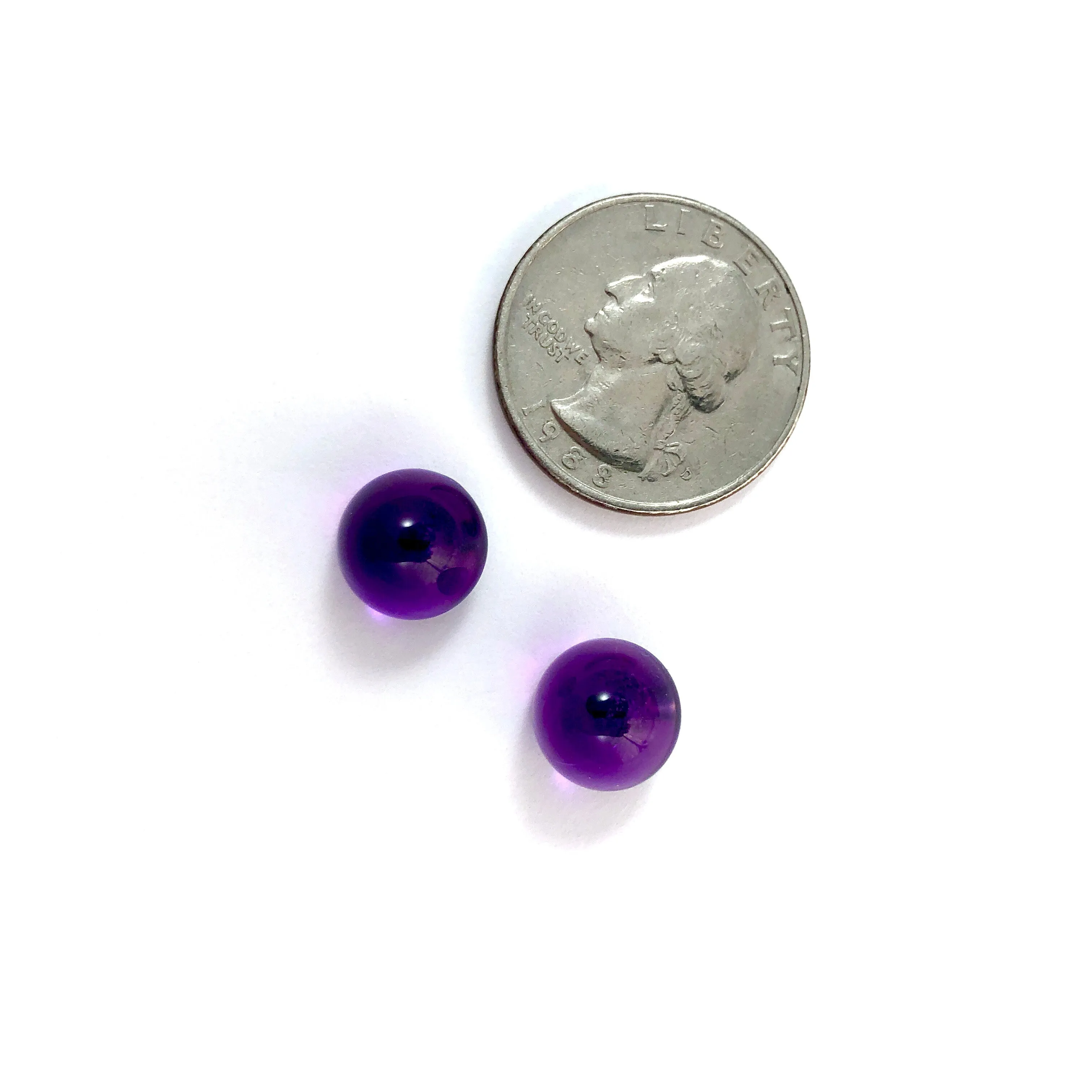 Purple Transparent Gumdrop Stud Earrings