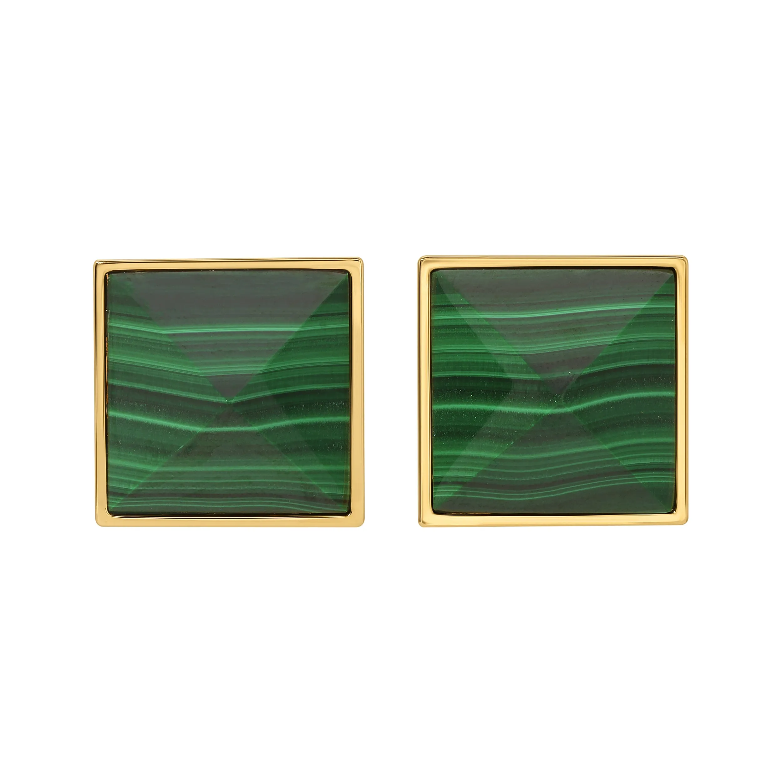 Pyramid Studs - Malachite Medium