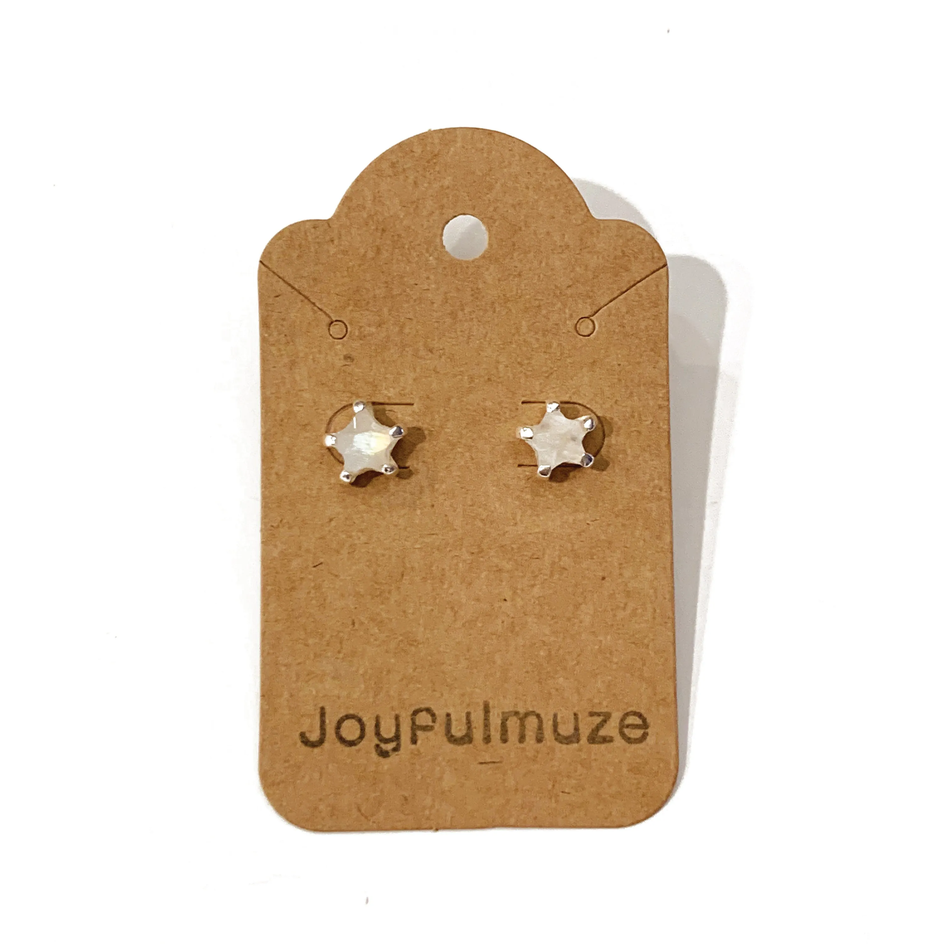 Rainbow Moonstone Stars Studs