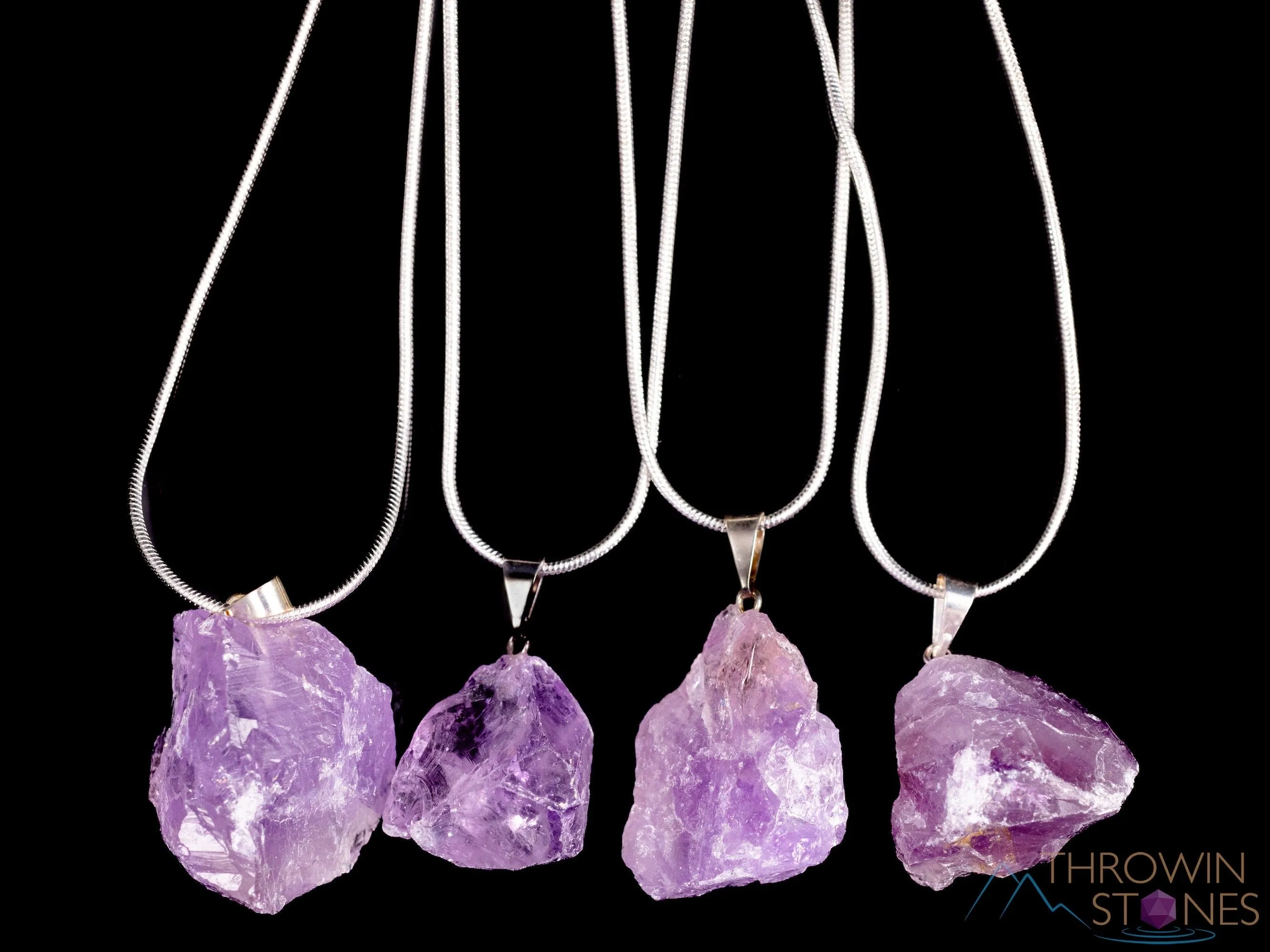 Raw AMETHYST Crystal Necklace Earrings Set - Dangle Earrings with Pendant Necklace, Birthstone Gemstone Jewelry, Gift for Her,  E1157