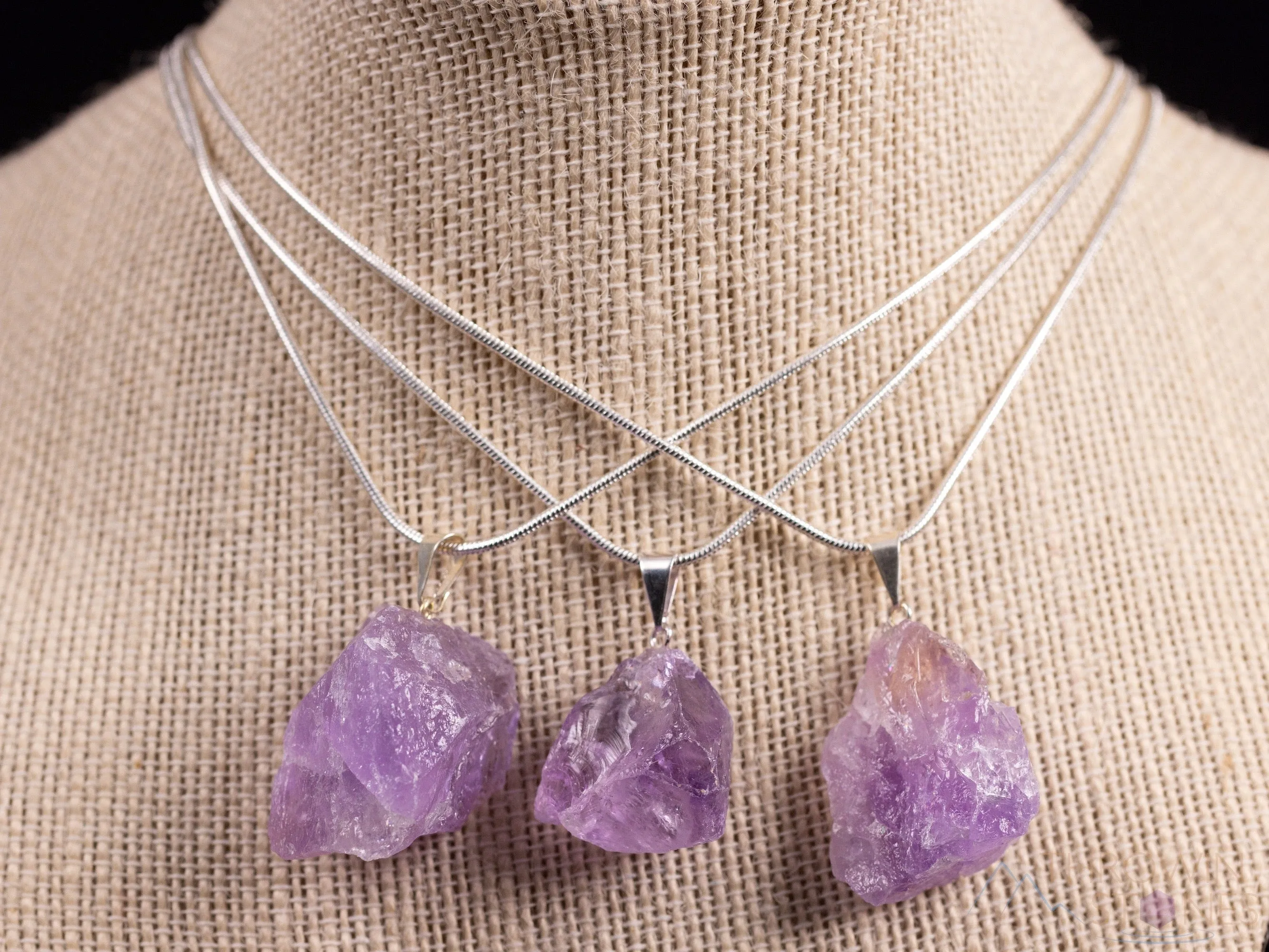 Raw AMETHYST Crystal Necklace Earrings Set - Dangle Earrings with Pendant Necklace, Birthstone Gemstone Jewelry, Gift for Her,  E1157