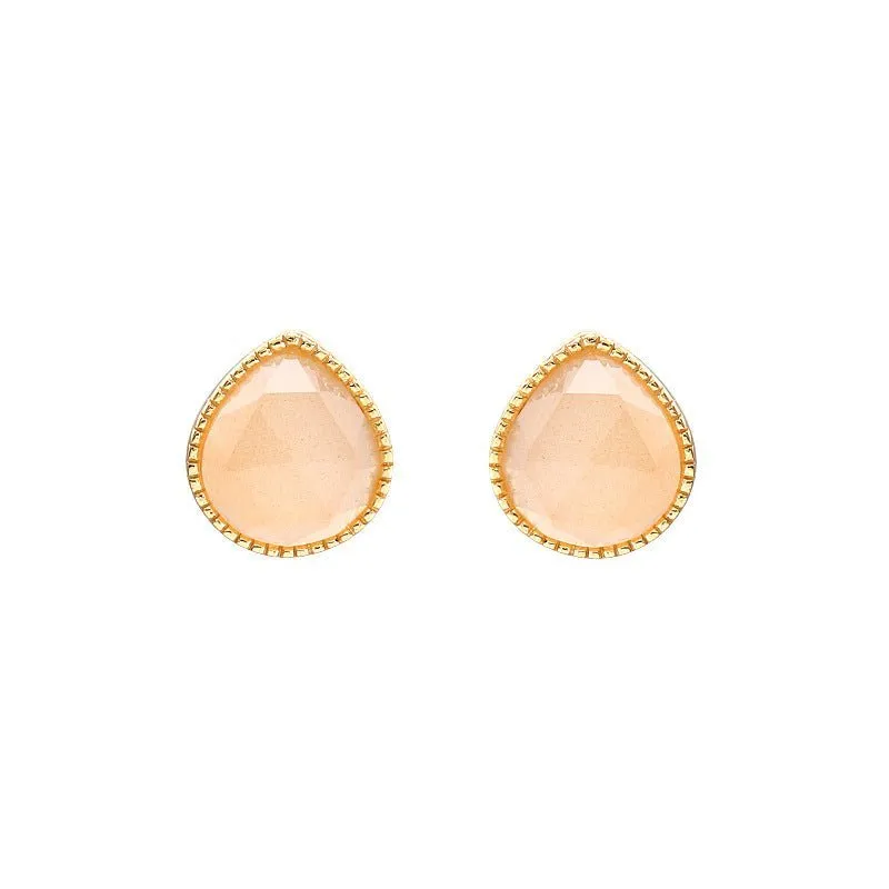 Retro Style Orange Moonstone Earrings