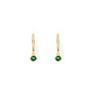 Rhodes Gold Earrings - Emerald